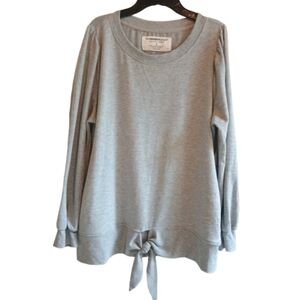 The Sweatshirt‎ Project Large gray Front Tie Long Sleeve Sweatshirt Side Pockets